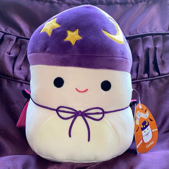 Squishmallow Carina The Mushroom 8 Inch Kellytoy Plush 2023 Halloween Cape w/Tag - Picture 7 of 10